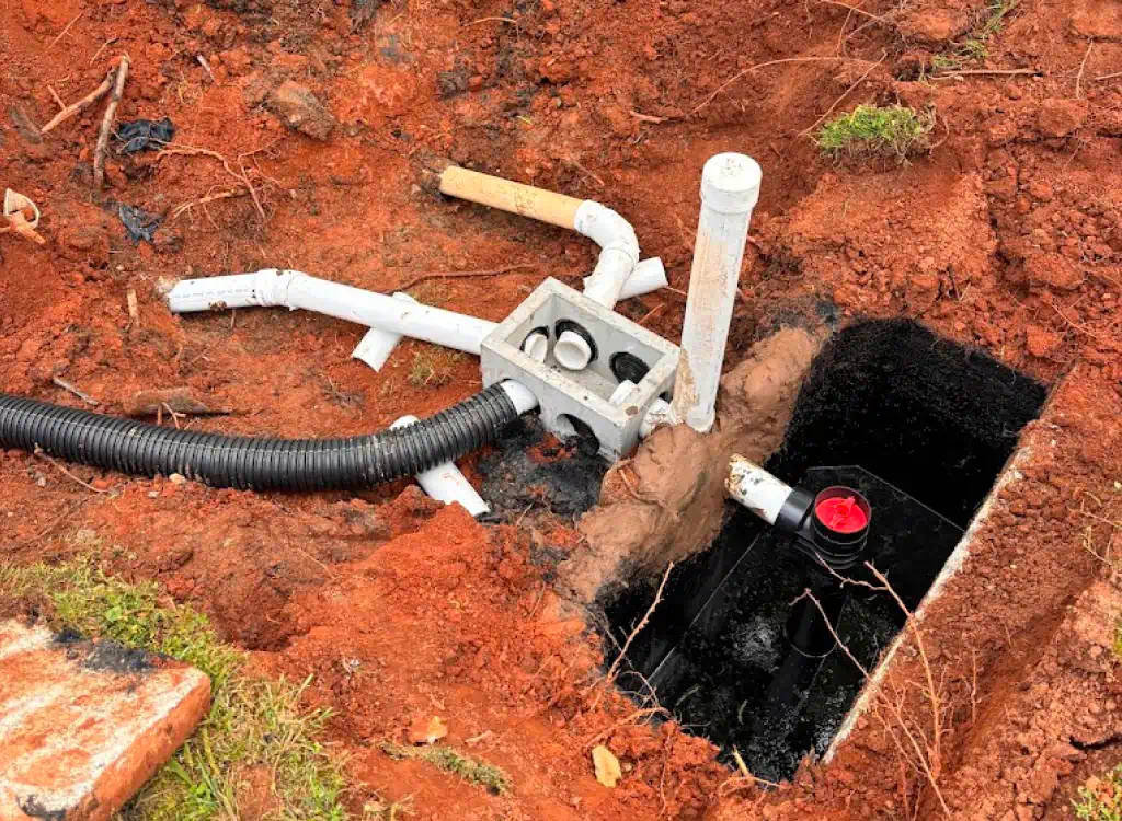 newly repaired septic installation